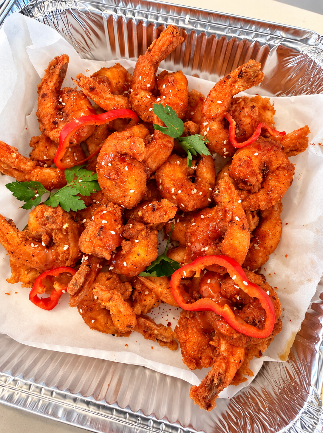 hot & spicy prawns